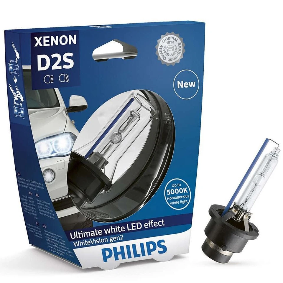 AMPOULE D2S Blanc Xénon 85V 35W Philips White Vision gen2 Single 85122WHV2S1 - Photo 1/1