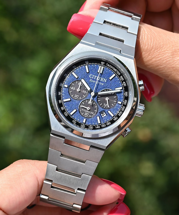 Citizen Super Titanium Sapphire Forza Chronograph Blue Dial Watch