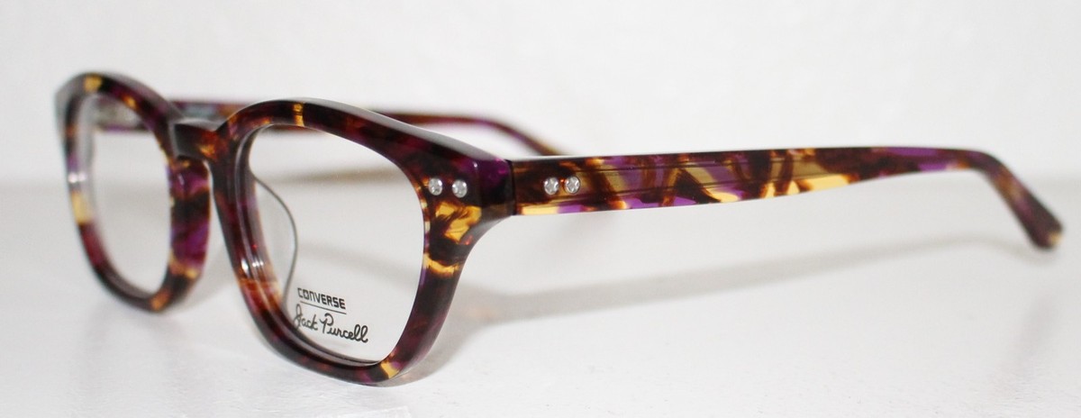 Converse P015 Uf Purple Tortoise Authentic Eyeglasses 48-20-140 NEW CONVERSE JACK PURCELL P015 UF PURPLE EYEGLASSES RX  main image 2