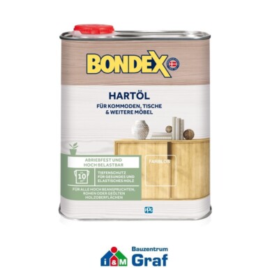 BONDEX Hartöl farblos 0,75 L Holzöl Möbelöl Imprägnierung für Innen /#873300