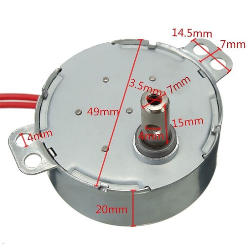 TYC-50 AC 12V/220V Synchronous Motor CW/CCW 4W 50/60Hz 5RPM/6RPM For Microwave - Picture 10 of 25
