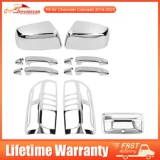 9x Chrome Door Handles Mirrors Tailight Bezel Covers Kit For Colorado/CANYON 14+