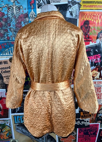 De Colección Mujer Años 40 Naranja Melocotón Acolchado Royal-Maid Cinturón Ropa de Salón Vestido de Cama Chaqueta - Imagen 10 de 10