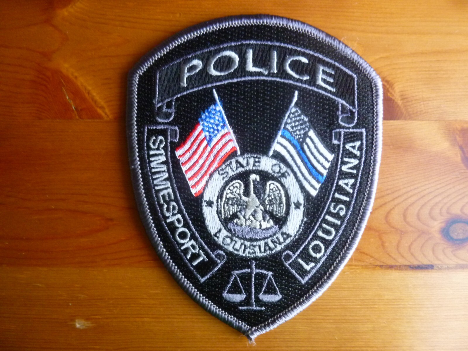 SIMMESPORT LOUISIANA POLICE Patch LA BLUE LINE State UNIT USA obsolete