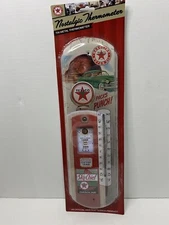 Texaco Gas Indoor Outdoor Metal Tin Thermometer Nostalgic 17 X 5 Inches 