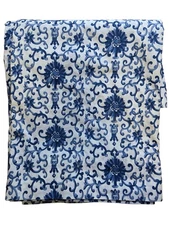 Ralph Lauren Porcelain Rosette Blue King Flat Sheet Made in USA