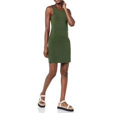 NEW Amazon Essentials Womens Lightweight Jersey Slim-Fit Mini Dress Olive XXL