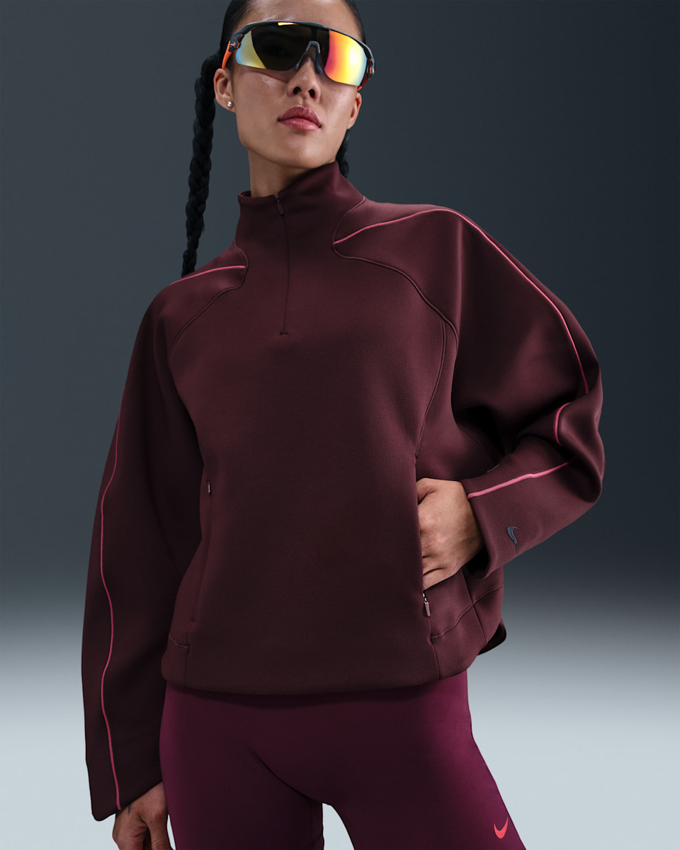 Nike WMNS Universal Dri-FIT 1/4 Zip Top Burgundy Crush HV3576-652