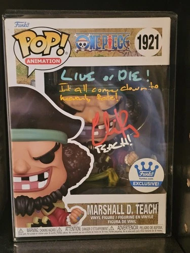 One Piece Funko Chris Rager signed and quoted Marshal D. Teach!!
