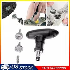Golf Deluxe Spike Wrench Remover Tool Golf Shoe Cleats Ratchet Key Handle US