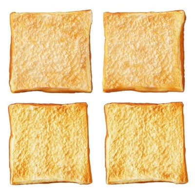 4 PCS Artificial Toast Fake Slice Realistic Food Display Faux Model Prop