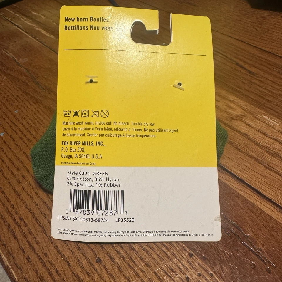 约翰迪尔婴儿床鞋短靴袜婴儿婴儿新生儿男女通用拖拉机动物  — 第 4/4 张图片