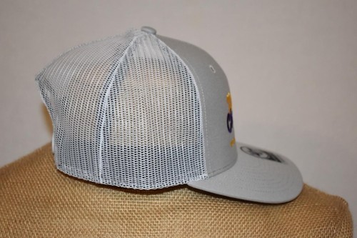 LSU Tigers Baseball 2025 National Champions Trucker Hat by 47 Brand Gray/White - Picture 4 of 4