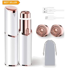 Mini Electric Facial Hair Remover with 2 Replacement Heads  Built-in LED Light