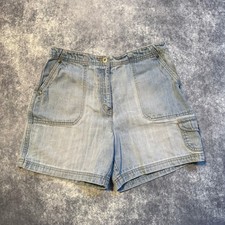 Vintage Sonoma Jean Co Womens Blue Denim Cinch Shorts 8 Light Wash High Rise