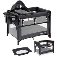 ELEMARA 5 in 1 Pack and Play, Adjustable Baby Bedside Bassinet Sleeper,1-Seco...
