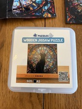 "Stained Glass Cat" 75 Pc Premium Wooden Jigsaw Puzzle by Puzzles Up - Small-A5