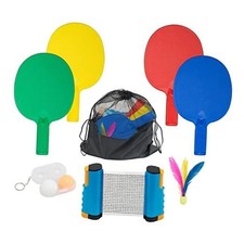 Plastic Portable Ping Pong Paddles Set of 4 Table Tennis Paddles with