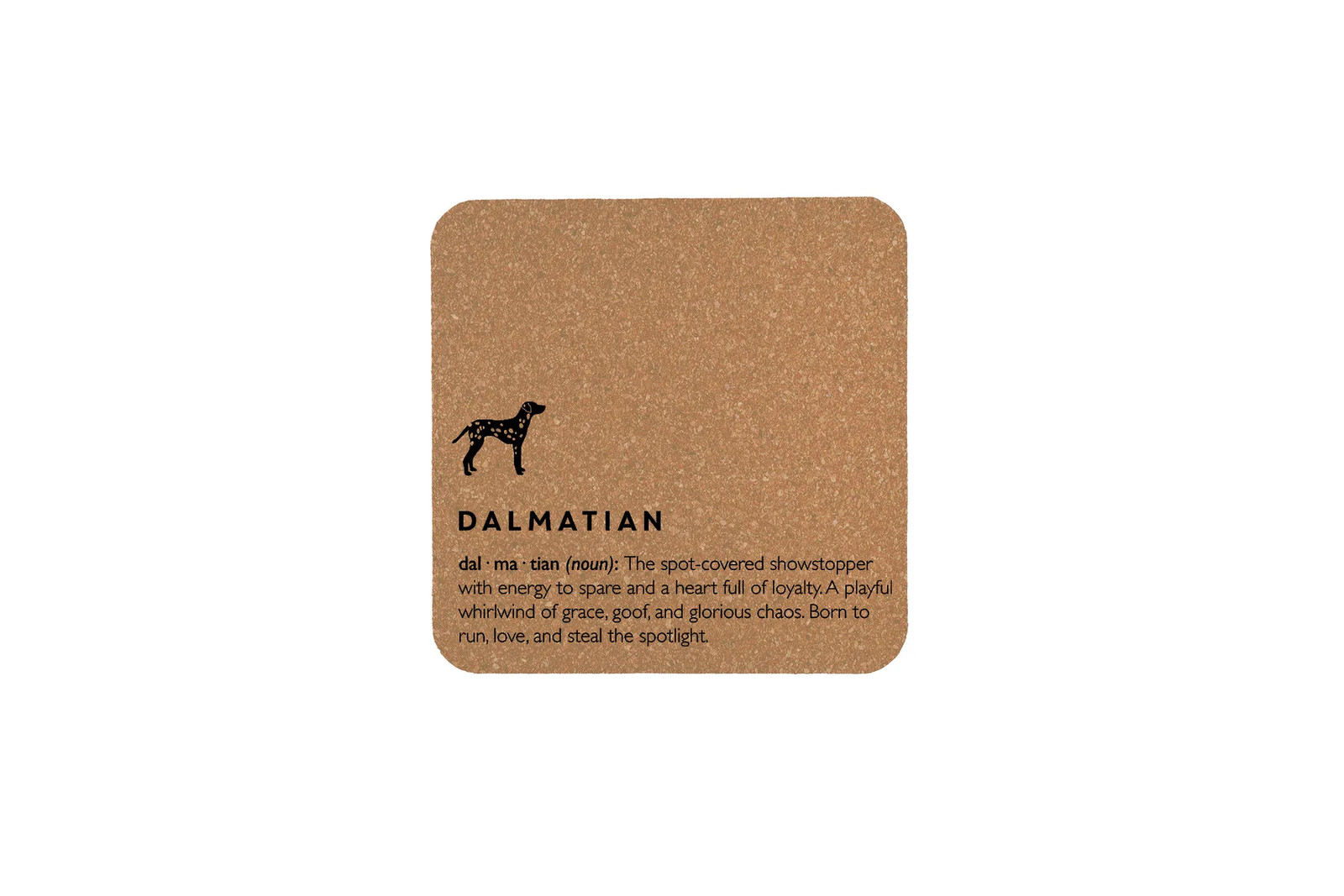 Dalmation Definition Square Cork Coaster | Tableware | Homeware | Eco Friendly