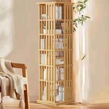 6 Tier Rotating Bookshelf Tower,Vertical Rotate Turning Spiral Corner Organizer