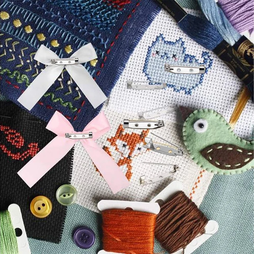 100 Pcs Brooch Pins,Secure Brooch Pin,Secure Back Clasp with Back Bar3716 - Image 2 of 4