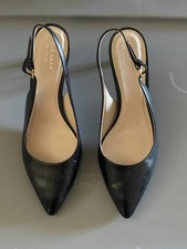Cole Haan Shoes Womens 9 Black Leather Grand OS Sling back Kitten Heel Pumps