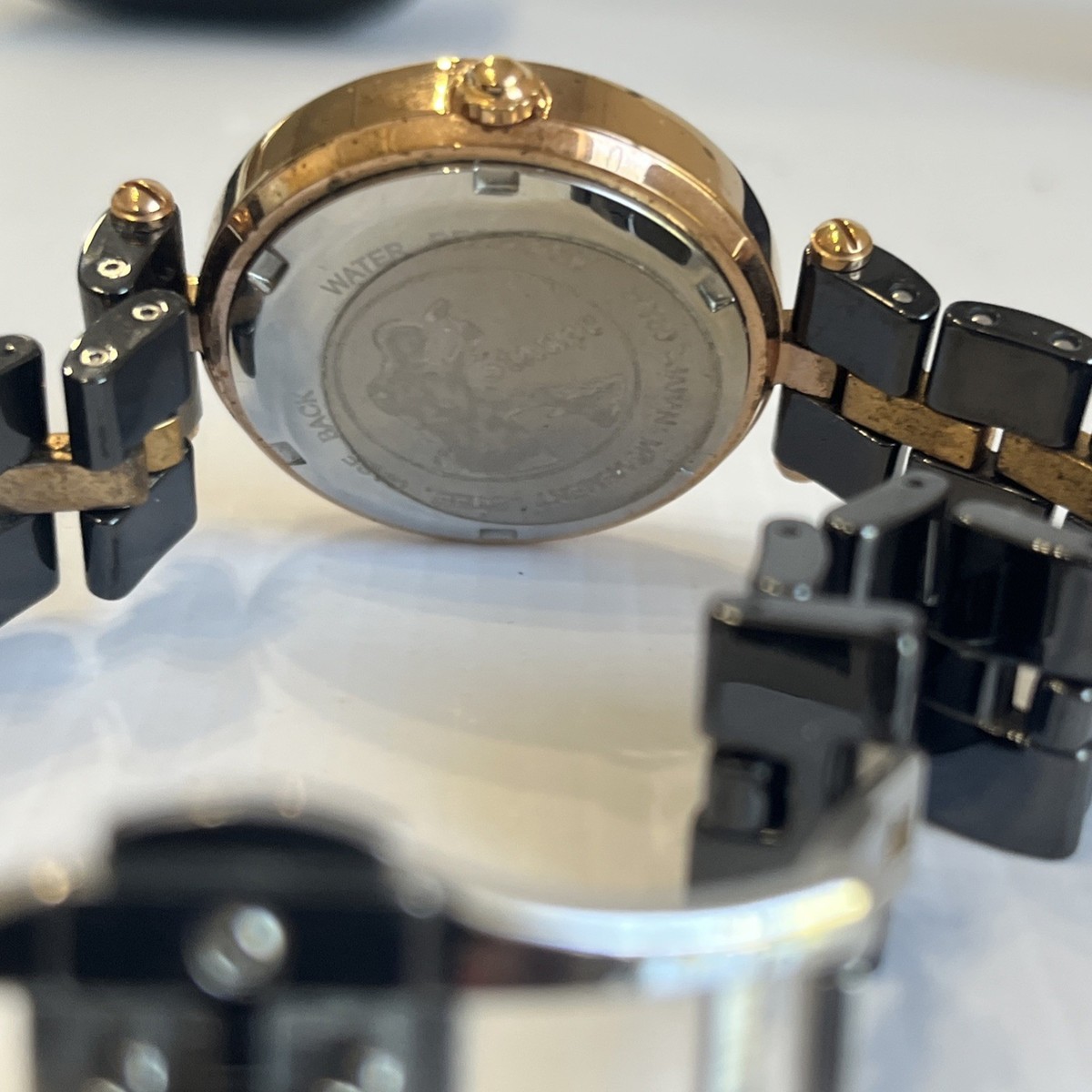 Stauer Black and Gold Women\'s Watch Stauer Watch Womens 38mm Gold Crystal Bezel Black Leather  main image 2