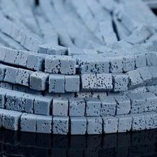 Light Blue Lava Gemstone Square Cube 4MM 6MM Loose Beads (D647)