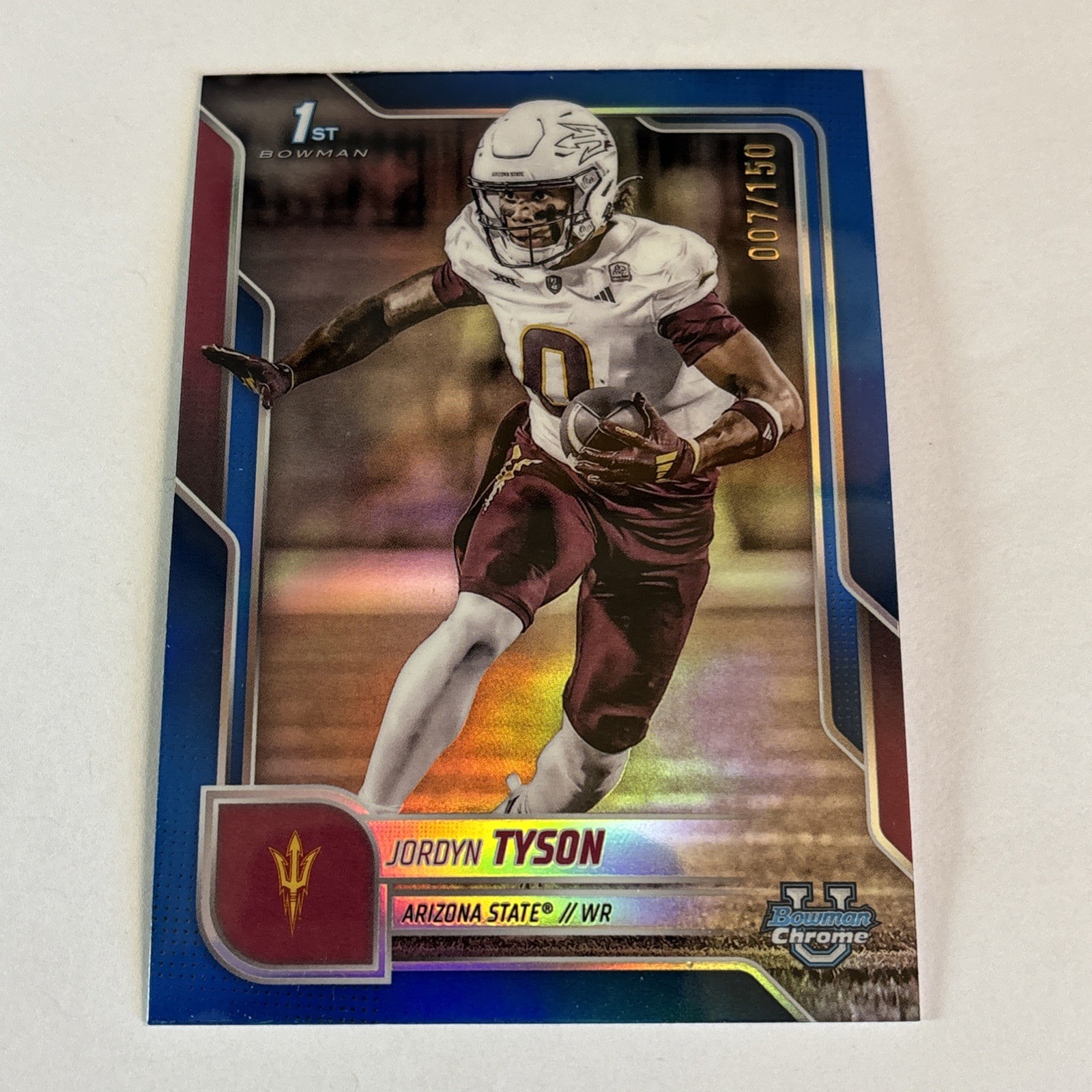 2025 Bowman University Chrome - Jordyn Tyson #31 Blue Refractor /150 (RC)