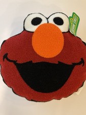 Sesame Street Elmo Round Embroidered Pillow 14x14 NWT