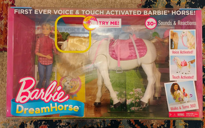 Mattel Barbie Dream Horse Voice Touch Activated Walking Blonde Doll 2016 RARE