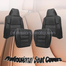 For 08-10 Ford F250 F350 Lariat Both Side Top Bottom Leather Seat Cover Black US