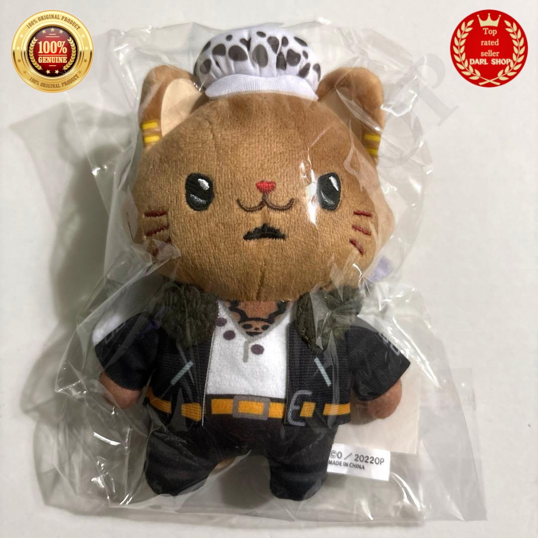 ONE PIECE with CAT TRAFALGAR LAW Plush Keychain w/Eye Mask 15cm