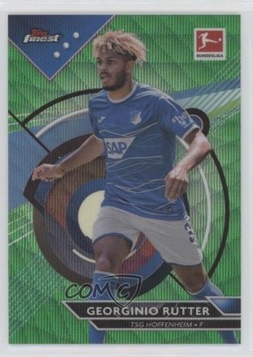 2022 Topps Finest Bundesliga Green Wave Refractor 66/99 Georginio Rutter #69 7m3