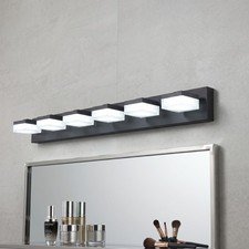 38 in Vanity Light Matte Black LED 6-Lights Bathroom Mirror Wall Sconce Fixture