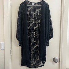 Women Burnout Sheer Kimono Sz 1X Whimsigoth Dark Fairy Grunge Whimsical Festival