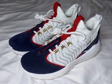 Size 7.5 - Under Armour Bryce Harper 9 Turf Baseball Shoes Men's White Blue USA