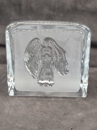 Vintage Nybro Sweden Paul Isling Zodiac Angel Virgo Art Glass Paperweight 3" - Picture 2 of 8