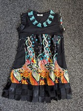 B.K Beauty Gallery Dress Size Small Black Boho Layered Fringe Mini Vintage Style