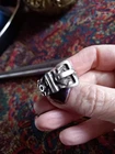Vintage 70s Sterling Silver  chunky Buckle Ring  Hallmarked UK  12g size V,W
