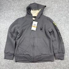 Spyder Youth Boys Size S 8 Polar Gray Sherpa Lined Full Zip NWT MSRP 69.50