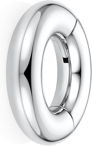 One Earlobe Hanger 00g Up Segment Clicker Seamless Ring SS 316L Weight Stretcher - Picture 6 of 12