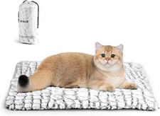 Self  Warming Pet Bed, Ultra  Soft Heated Pad w/ Washable Cover, For Dogs  Cats