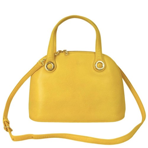 Valentino Garavani Hand Shoulder Bag Tote Purse 2way Logo Leather Yellow Auth
