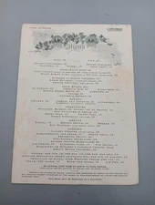 1902 Denver Rio Grande RR Railroad Railway Menu Lunch Wine 