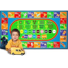 ToyVelt Kids Educational Rug - ABC Alphabet, Numbers, Shapes  Colors Learnin...