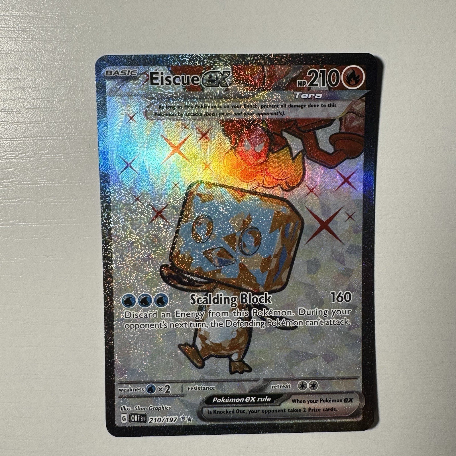 Eiscue 210/197 Obsidian Flames UR Holo Pokemon Card NM