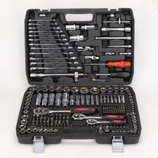 216PCS Metric Socket Set 1/4 3/8 1/2" Spanner Drive Ratchet Wrench Mechanic Tool
