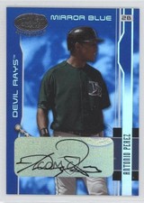 2003 Leaf Certified Materials Mirror Blue Signatures 2/50 Antonio Perez Auto 0a1