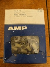 100 Vinyl Insulated Yellow 12-10 AWG 1/4" Stud Ring Terminal Wire Connector